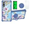 Case for Tecno POVA 4 Case Compatible with Tecno POVA 4 Phone Case Cover [with Tempered Glass Screen Protector][PC + TPU 2 in 1][Ring Support] [Gold Glitter+Luminous] JSL-SZH view 1