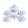 Odoria 1/12 Miniature Dish Dinnerware Set 17Pcs Dollhouse Decoration Accessories, Blue Petals view 2
