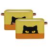 Cute Black Cat Storage Basket Cube Large Collapsible Toys Storage Box Bin Laundry Organizer for Closet Shelf Nursery Kids Bedroom,15x11x9.5 in,2 Pack view 3
