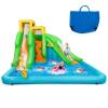 KOTEK Inflatable Water Slide, 6 in 1 Water Park Waterslide Inflatables with Climbing Wall, 2 Long Slides, Splash Pool & Ball Hoop, Outdoor Blow up Water Slides for Kids Backyard Fun (Without Blower) view 1