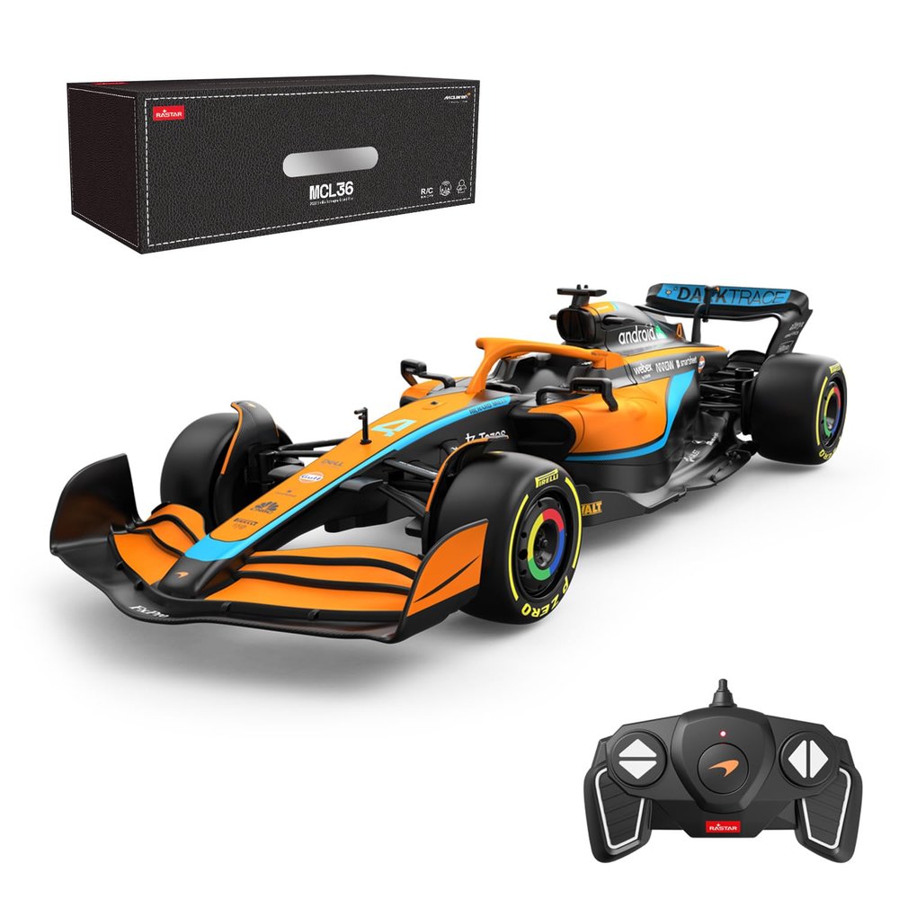 RASTAR McLaren Formula 1 Race Toy Car 2022, 1:18 F1 McLaren MCL36 Remote Control Car Model Vehicle Lando Norris + Daniel Ricciardo Drive to Survive