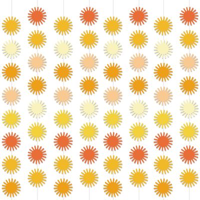 12 Pcs Boho Sun Garland First Trip Around The Sun Party Decorations Muted Sun Banner Kit Hippie Hanging Swirl for Aesthetic Indoor Outdoor 1st Birthday Baby Shower Girl Boy Favor Party Supplies Decor