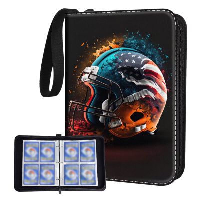 Bebomne Football Card Binder Holder 480 Pockets with 60 Removable Sleeves, Portable Sports Trading Standard Sized Cards Binder Album Collector Organizer Protectors with Zipper,Waterproof