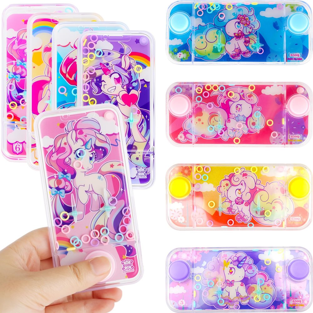 Rcanedny 8 Pieces Handheld Water Games Water Toss Ring Game Handheld Water Ring Toy for Kids Party Favors Novelty Water Game Prizes Relaxing