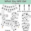 Tanlade 171 Pcs Black Dog Paw Pattern Birthday Party Supplies Set Serves 24 view 2