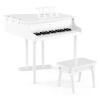 Goplus 30-Key Classical Kids Piano, Mini Grand Piano Wooden Learn-to-Play Musical Instrument Toy with Bench, Piano Lid, Music Rack, Gift for Boys Girls Aged 2+ Baby Toddler(3 Straight Leg-White) view 1