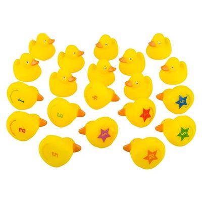 Duck Toy Matching Game, Duckies for Kids, Bath Birthday Gifts Baby Showers Classroom Incentives, Summer Beach and Pool Activity, 2.5" Inches (20-Pack) (Rubber Duckies)