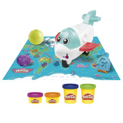 Play-Doh Airplane Explorer Starter Set, Preschool Toys for 3 Year Old Girls & Boys & Up with Jet, World Map Playmat, 3 Accessories, & 4 Modeling Compound Colors