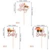 24 PCS Construction Oh Baby Cupcake Toppers Glitter Truck Excavator Tractor Baby Shower Construction Cupcake Picks for Construction Theme Kids Birthday Party Cake Decorations Supplies Rose Gold view 2