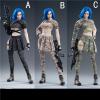 1/6 Scale Female Clothes,Armed Girl Series Camo T-Shirt Pleated Skirt Leggings Costume Outfit Clothing for 12inch Female PH TBL JO Action Figure (Black) view 2