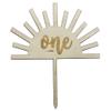 Wooden Gold Heart First 1st Birthday Cake Toppers Age One Kid's Britdhay Party Decors Decoration Double Sided Anniversary Babyborn (Suny) view 3