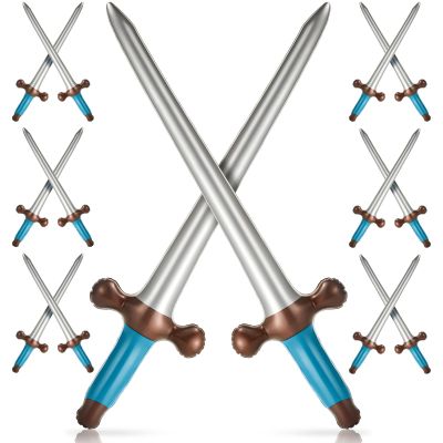 Outus 24 Pcs Inflatable Swords Blow up Swords Prince Party Favors for Theme Birthday Swimming Pool Viking Party Decorations Cosplay Halloween Costume Accessories Stage Props, 24 Inch (Blue)