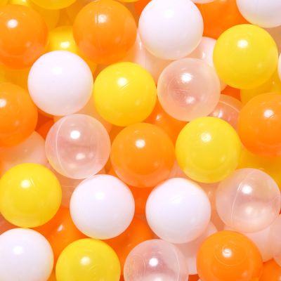 GUESVOT Ball Pit Balls Plastic Balls for Ball Pit BPA Free Plastic Balls Crush and Smash Proof Ball 100pcs 2.2" Set for Toddlers for Play Tent Tunnel (Orange+Yellow+White)
