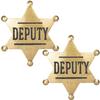 Finduat 2 Pcs Mental Western Deputy Badge for Adults Party Favors Supplies, School Carnival Prizes, Party Bag Gift Fillers view 1