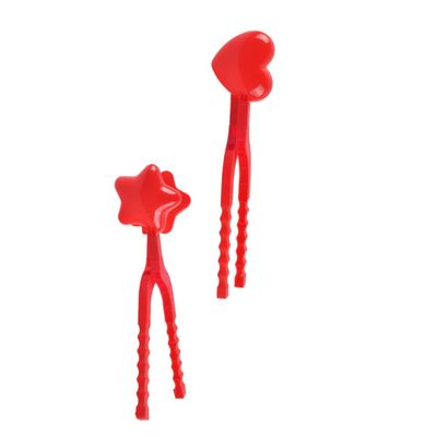 OFFSCH 2pcs Cartoon Design Maker Clamp Toys for Outdoor Fun Heart-Shaped Snow Clip Tool to Use for Boys and Girls Compact and Convenient for Snowy Days