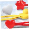 OFFSCH 2pcs Cartoon Design Maker Clamp Toys for Outdoor Fun Heart-Shaped Snow Clip Tool to Use for Boys and Girls Compact and Convenient for Snowy Days view 3