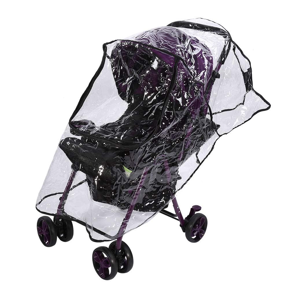 1PC PVC Universal Baby Stroller Rain Cover Dust Wind Pram Accessory