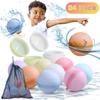 MBKET 24 Pack Reusable Water Balloons Water Balls Latex-Free Soft Silicone Water Splash Ball with Portable Mesh Bag Summer Outdoor Play Pool Party Backyard Fun Water Toys view 2