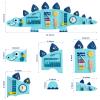 Beright Dinosaur Activity Wall Busy Board Panels, Montessori Sensory Toys, Toddler Learning Activity Center, Perfect for Toddler Playroom & Children's Daycare, Blue view 2
