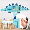 Beright Dinosaur Activity Wall Busy Board Panels, Montessori Sensory Toys, Toddler Learning Activity Center, Perfect for Toddler Playroom & Children's Daycare, Blue view 4