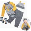 Reborn Baby Dolls Clothes 24 Inch Boy for 22-24 inch Reborn Dolls Clothes Accesories Outfits Yellow Stripe 4 Pcs Set view 1