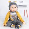 Reborn Baby Dolls Clothes 24 Inch Boy for 22-24 inch Reborn Dolls Clothes Accesories Outfits Yellow Stripe 4 Pcs Set view 2