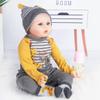 Reborn Baby Dolls Clothes 24 Inch Boy for 22-24 inch Reborn Dolls Clothes Accesories Outfits Yellow Stripe 4 Pcs Set view 3