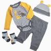 Reborn Baby Dolls Clothes 24 Inch Boy for 22-24 inch Reborn Dolls Clothes Accesories Outfits Yellow Stripe 4 Pcs Set view 4