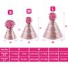 Pai Sence Large Party Hats for Kids Adults Glitter Party Hats with Pom Poms Reusable Birthday Decorations L 10 Pcs view 2