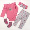 Reborn Dolls Baby Clothes Pink Outfits Fit 22''-24'' Reborn Baby Dolls Toddler Girl 4 Pieces Doll Clothing Set view 3