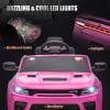 ENYOPRO 12V 7Ah Kids Electric Ride on Car, Licensed Dodge Charger SRT Hellcat, Battery Powered 4-Wheels Toy Car Electric Vehicle for Kids with Remote Control, 3 Speeds, LED Lights, Music (Pink) view 4