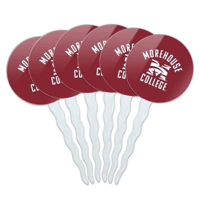 Morehouse College Maroon Tigers Logo Cupcake Picks Toppers Decoration Set of 6