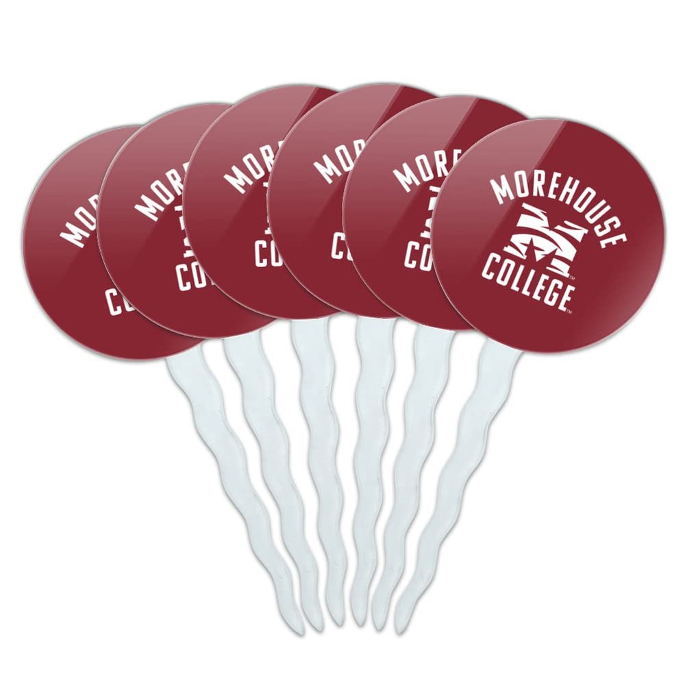 Morehouse College Maroon Tigers Logo Cupcake Picks Toppers Decoration Set of 6