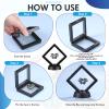 60 Pcs 3D Floating Display Case PE Film Jewelry Storage Box Coins Display Frame Holder Stands for Antique Challenge Coins, Medallion Shells Gems Rocks Pins (Black,2.76 Inch) view 2