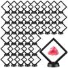 60 Pcs 3D Floating Display Case PE Film Jewelry Storage Box Coins Display Frame Holder Stands for Antique Challenge Coins, Medallion Shells Gems Rocks Pins (Black,3.5 Inch) view 1