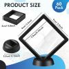 60 Pcs 3D Floating Display Case PE Film Jewelry Storage Box Coins Display Frame Holder Stands for Antique Challenge Coins, Medallion Shells Gems Rocks Pins (Black,3.5 Inch) view 2