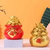 2 Pcs Lucky Bag Piggy Bank Coin Container Desktop Money Bank Festival Coin Jar Fortune Bag Crafts Resin view 2