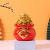2 Pcs Lucky Bag Piggy Bank Coin Container Desktop Money Bank Festival Coin Jar Fortune Bag Crafts Resin view 3