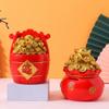 2 Pcs Lucky Bag Piggy Bank Coin Container Desktop Money Bank Festival Coin Jar Fortune Bag Crafts Resin view 4