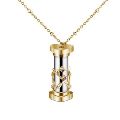 Srliya Kaleidoskop Gifts 5 * 5 * 5 Mini Kaleidoscope Necklace Kaleidoscope Gold Brass Adult Pendant for Children Gift