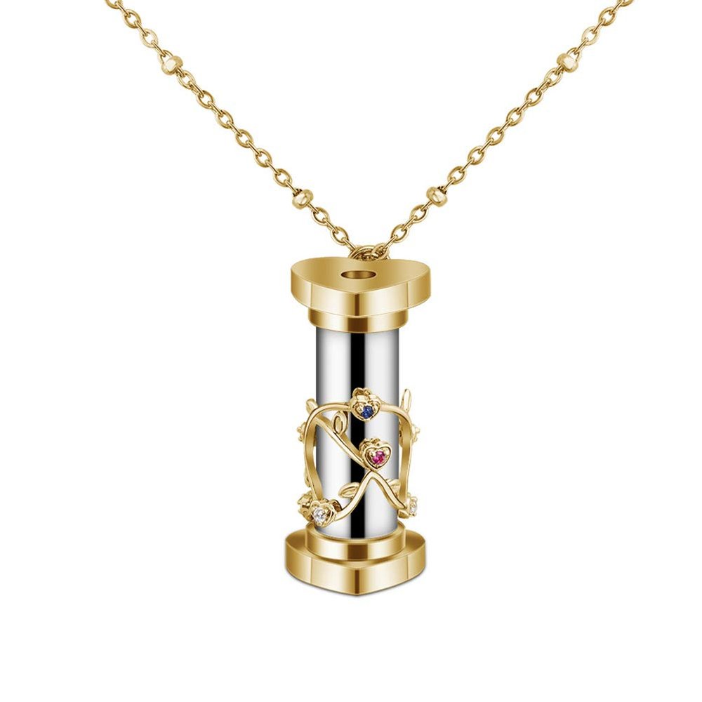Srliya Kaleidoskop Gifts 5 * 5 * 5 Mini Kaleidoscope Necklace Kaleidoscope Gold Brass Adult Pendant for Children Gift