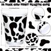 Tanlade 24 Pieces Cow Cups 16 oz Cow Print Plastic Cups Western Cowboy Birthday Party Supplies Reusable for Farm Animal Birthday Party Baby Shower Decorations view 2