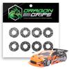 Dragon Grips RC Body Clip Hole Protectors, 8pcs, Black PVC Stickers for 1/10 RC Crawler Body Shells, Stick-on Accessories That Prevent Clip Hole Damage and Cracking, Protect Custom-Painted Bodies view 1