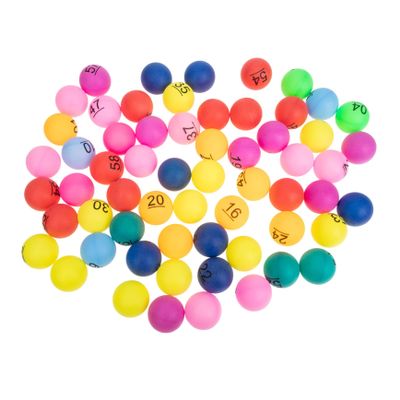 OFFSCH 60 Pcs Plastic Seamless Game Balls for Entertainment Bingo Multicolor Balls for Parties Raffles Game