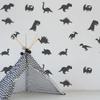 40x Dinosaur Silhouette Wall Decal - Dino Nursery Baby Room Art Vinyl Decor Decals - Kids T Rex Boys Stickers - Black Gold Boy Sticker (20") view 1