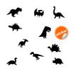 40x Dinosaur Silhouette Wall Decal - Dino Nursery Baby Room Art Vinyl Decor Decals - Kids T Rex Boys Stickers - Black Gold Boy Sticker (20") view 2