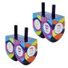 The Dreidel Company Extra Large Hand Painted Wood Hanukkah Dreidels, 4-Pack Retro Dreidel Design view 1