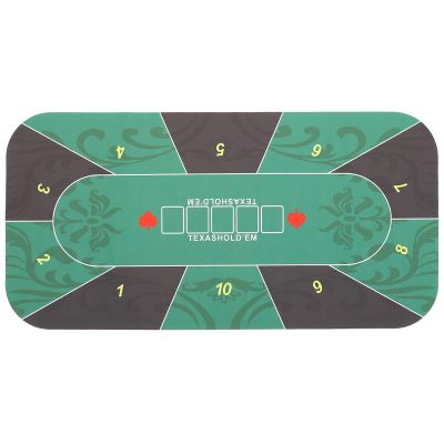 BESPORTBLE 10-Player Foldable Poker Table Top, Rubber Foam Poker Table Mat and Card Game Layout Poker Mat Foldable Anti-Slip Poker Table Mat Holdem Poker Table Top (47X23inch)