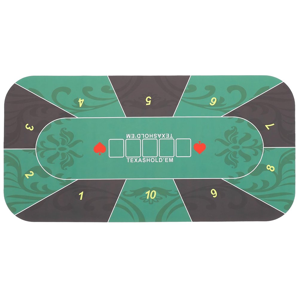 BESPORTBLE 10-Player Foldable Poker Table Top, Rubber Foam Poker Table Mat and Card Game Layout Poker Mat Foldable Anti-Slip Poker Table Mat Holdem Poker Table Top (47X23inch)