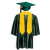 Happy Graduates Medium Dark Green Shiny Child Graduation Cap, Gown, Tassel, Gold Sash and 2026 Charm, Kindergarten Graduation Cap And Gown Set, For Kids And Preschool Graduation view 1